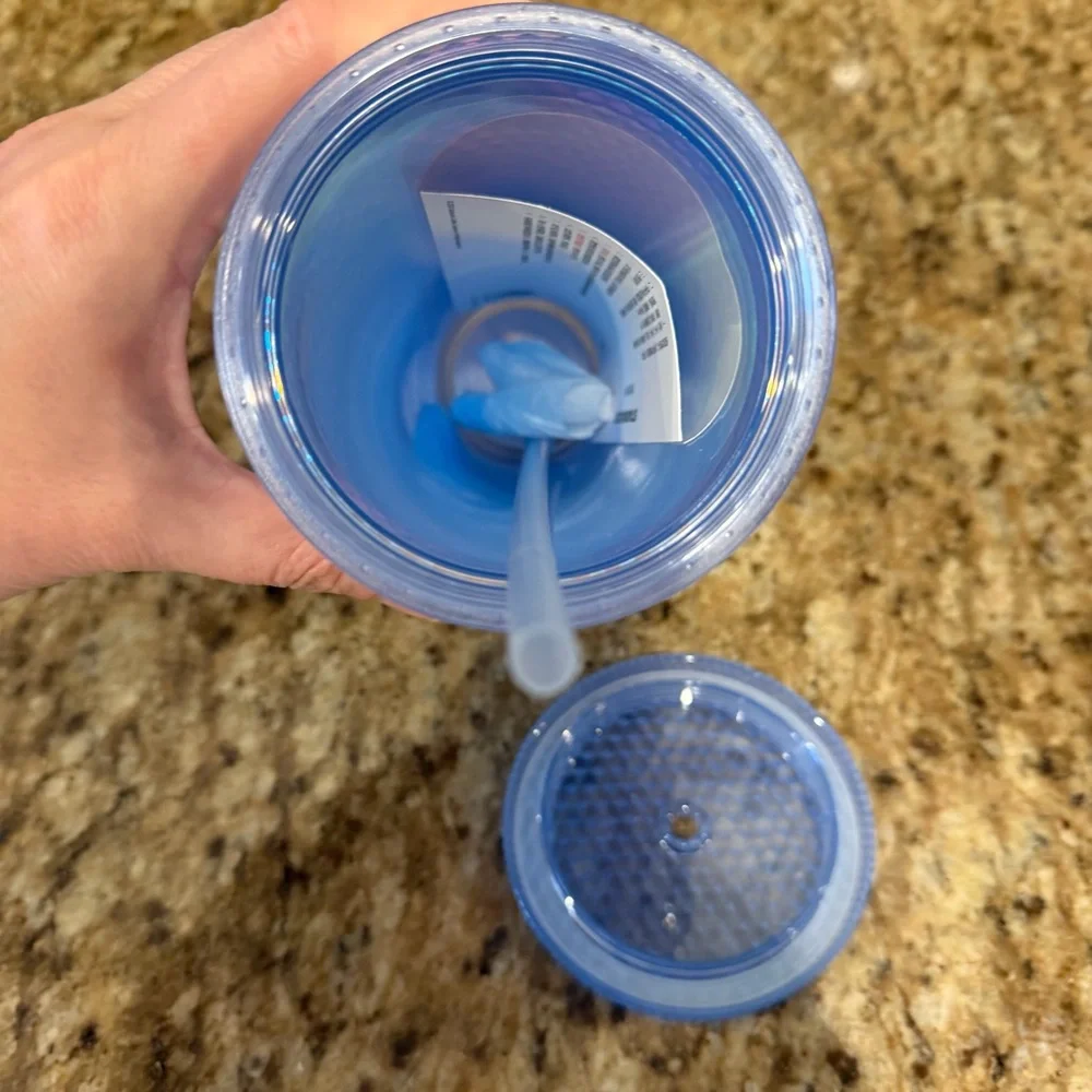 Starbucks 2021 China Ice Blue Iridescent Bling Glitter Studded Tumbler 24oz New